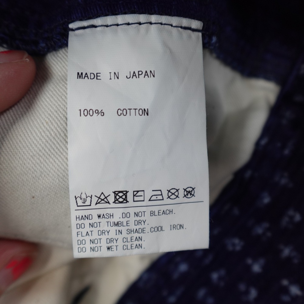 Emotionally Unavailable Shorts Mens S Navy Floral Corduroy Made Japan Carpenter - Picture 6 of 11